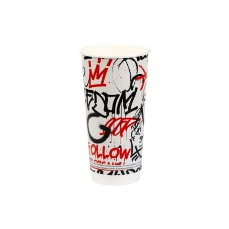 Χάρτινο Διπλότοιχο Ποτήρι Graffiti MIX 20oz